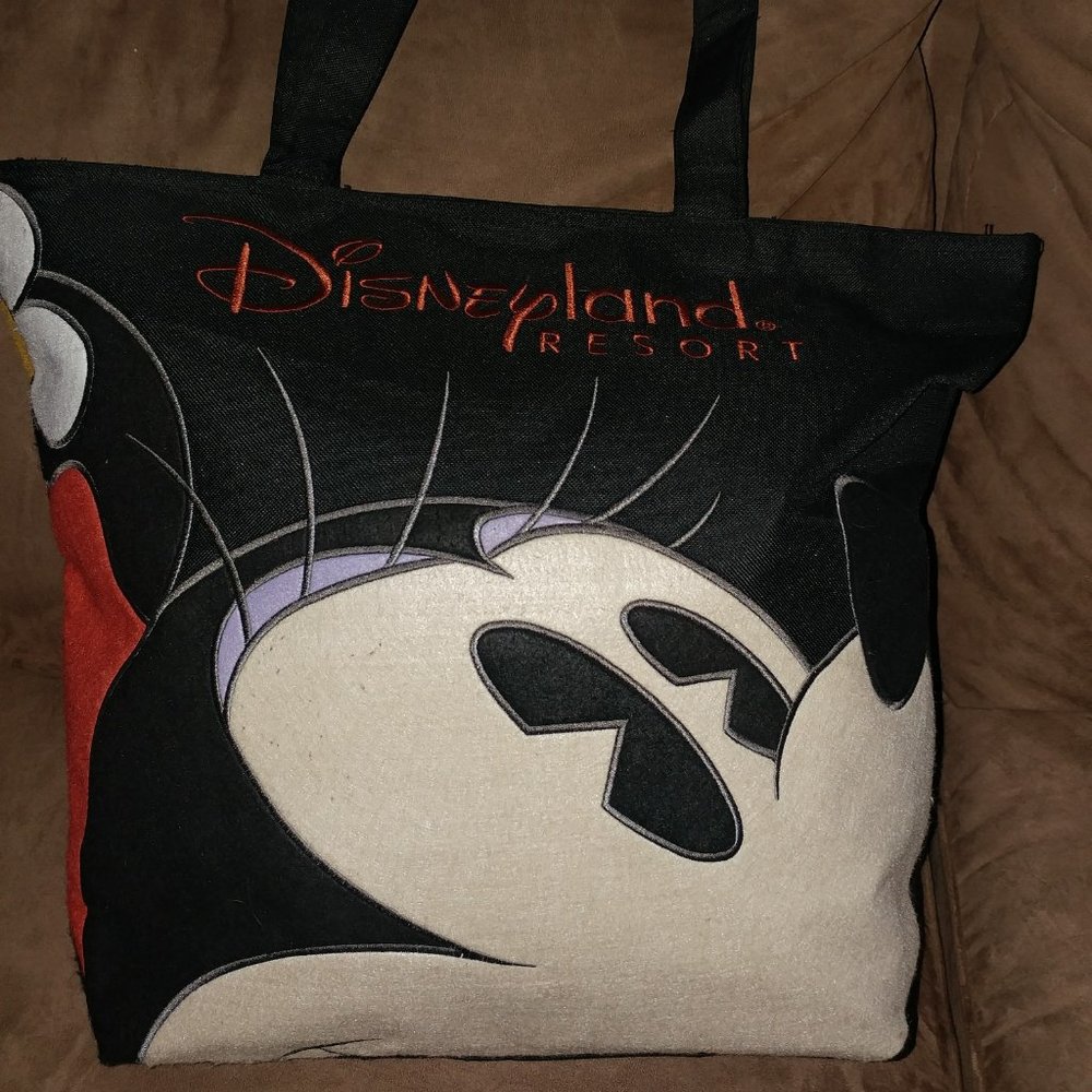 Disney - Black Canvas & Felt Minnie Mouse Tote